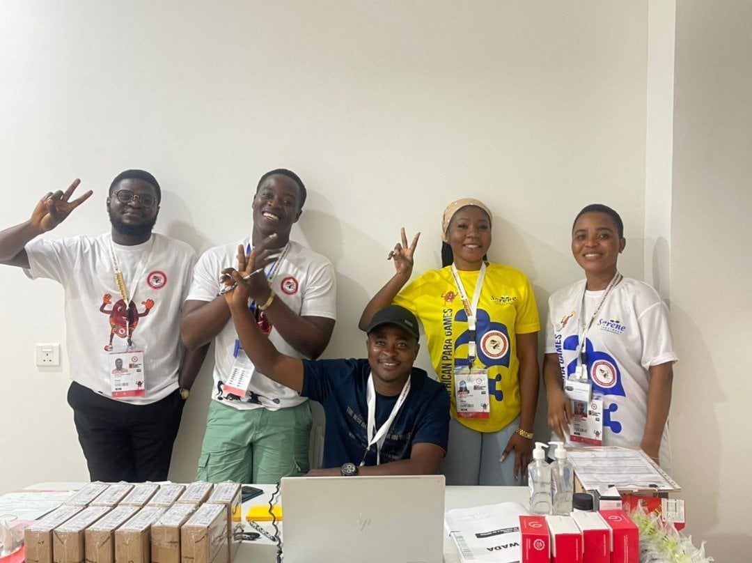 Medical and support personnel promote athlete welfare and clean sport awareness at the African Games.